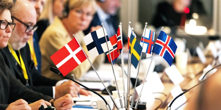 De nordiske flag på Nordisk Råds session 2025