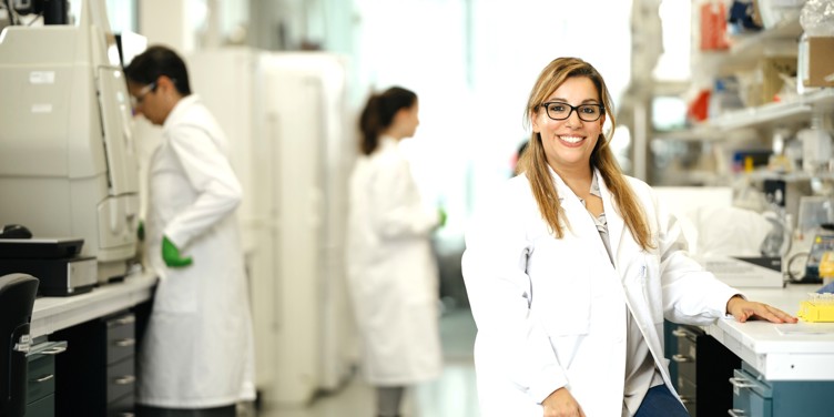 Female scientist working in a lab